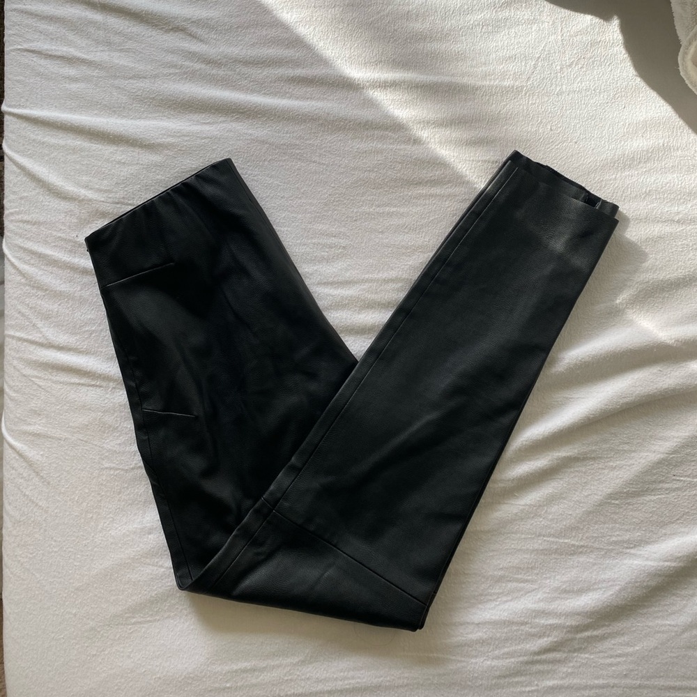 Zara vegan leather slim leg pants